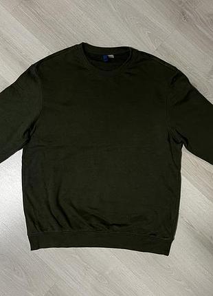 Чоловічий світшот h&m divided basic (розмір l) — оливковий / хакі