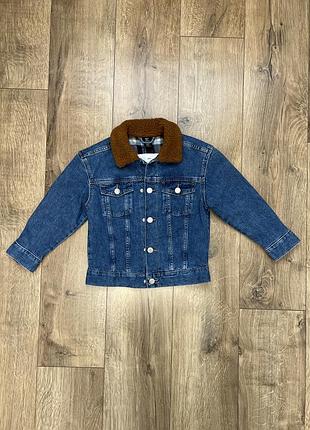 Джинсова куртка h&m утеплена 116 см