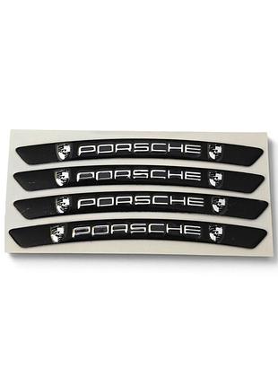 Металлические наклейки на диск авто с логотипом porsche, черные