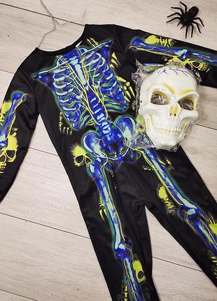 Костюм скелета  світиться скелет скелетик хелловін halloween