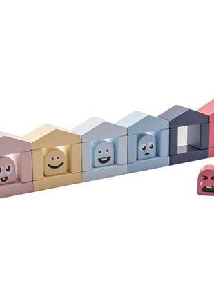 Деревʼяний конструктор "кольорові будиночки" 2/wooden construction set "colorful houses" 2