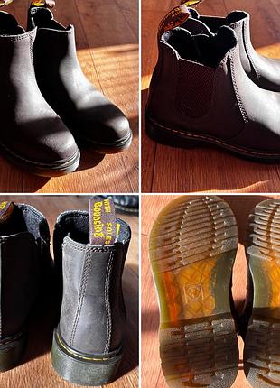 Черевики для дітей dr. martens 2976 chelsea шкіряні коричневі
