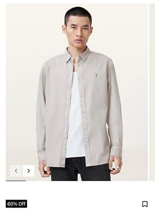 Чоловіча сорочка allsaints, розмір m, 100% бавовна