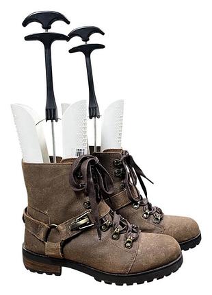 Кожаные зимние ботинки ugg fritzi waterproof оригинал р. 39 водонепроницаемые теплые на шнуровке и молнии натуральный мех овчина цигейка коричневые