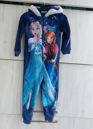 Теплый плюшевый человечек кегуруми пижама disney frozen для девочки 4-5р