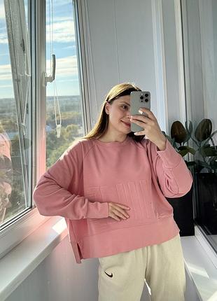 Ніжно-рожевий обʼємний жіночий світшот nike
