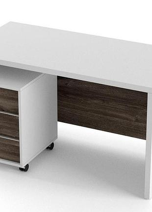 Стол комп' компьютерный с тумбой 120×60х75 см bonro b-95 белый, для работы, учебы и ноутбука, квартиры, офиса, компьютера