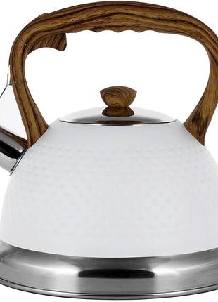 Чайник kamille whistling kettle white 2.7л з нержавіючої сталі зі свистком