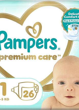 Підгузки pampers premium care розмір 1 (2-5 кг) 26 шт. (8001841104614)