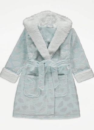 Теплый мягенький плюшевый халат с капюшоном для ребенка george (великобритания)