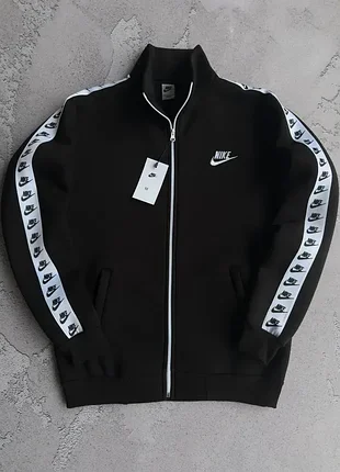 Спортивна кофта тепла на флісі nike чорна, олімпійка