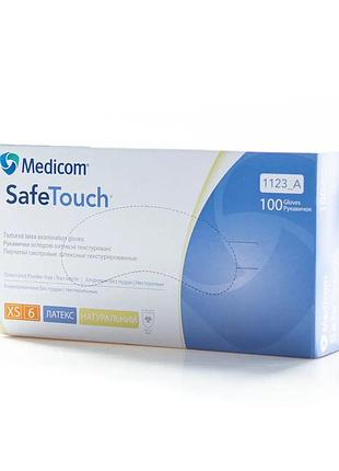 Рукавиці латексні текстуровані без пудри tm medicom розмір xs (100 шт.)