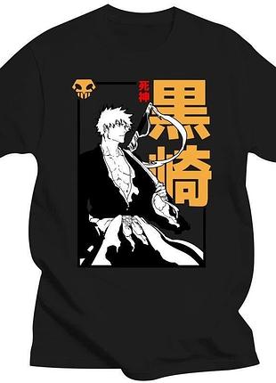 Оверсайз футболка bleach (бліч) з аніме принтом чорна s