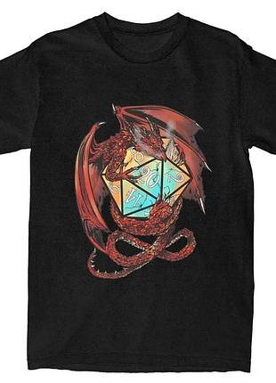 Футболка оверсайз dungeons & dragons d&d (данжнс и драгонс) черная/белая размер s — мерч для настольных игр и геймеров