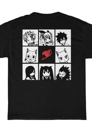 Оверсайз футболка fairy tail (хвіст феї) з аніме принтом чорна s