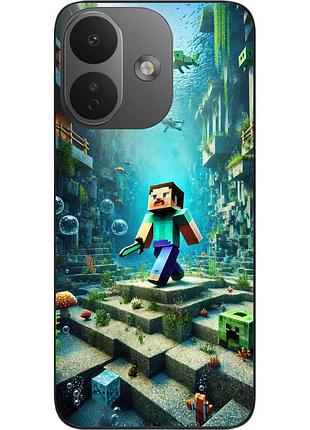 Силиконовый чехол epik для xiaomi redmi note 17 pro 5g с принтом подводное приключение minecraft