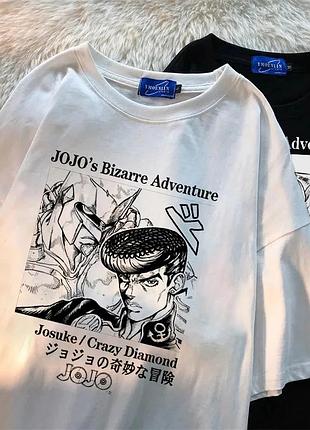 Оверсайз футболка jojo's bizarre adventure (дивні пригоди джоджо) з аніме принтом чорна s