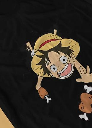 Оверсайз футболка one piece (ван пис) с аниме принтом черная s