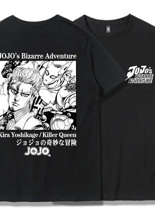 Оверсайз футболка jojo's bizarre adventure (невероятные приключения джоджо) с аниме принтом черная s