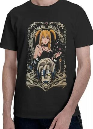 Оверсайз футболка death note (тетрадь смерти) с аниме принтом черная s