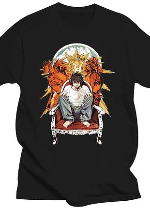 Оверсайз футболка death note (тетрадь смерти) с аниме принтом черная s