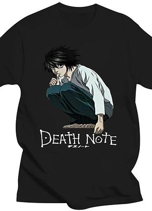 Оверсайз футболка death note (тетрадь смерти) с аниме принтом черная s