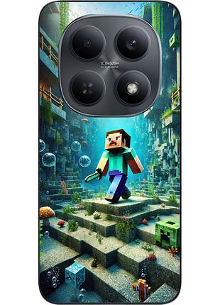 Силиконовый чехол epik для xiaomi poco m8 5g с принтом подводное приключение minecraft