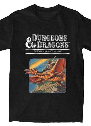 Футболка оверсайз dungeons & dragons d&d (данжнс и драгонс) черная/белая размер s — мерч для настольных игр и геймеров