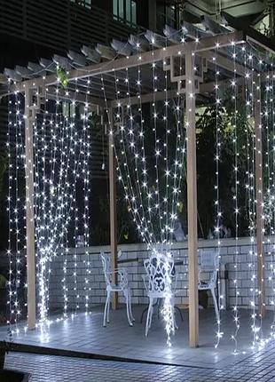 Світлодіодна гірлянда- водоспад вуличний 480led білий 3*2, чіпкий діод