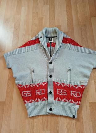Шикарный женский вязаный шерстяной кардиган, свитер - жилет g-star raw