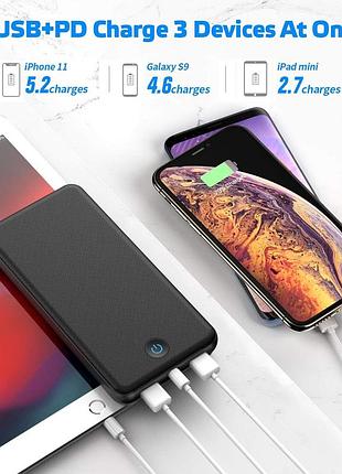 Павербанк pxwaxpy hx160s3 26800mah usb-c pd 18w qc3.0 быстрая зарядка