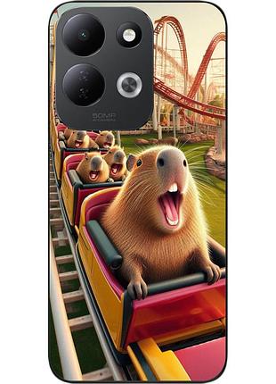 Силиконовый чехол epik для xiaomi redmi 17 с картинкой капибары на американских горках