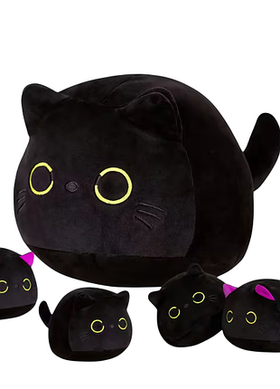 Мягкая детская игрушка подушка мама кошка и 4 деток