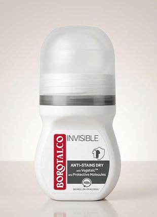 Шариковый дезодорант-антиперспирант borotalco invisible anti-stains dry. оригинальный. италия.
