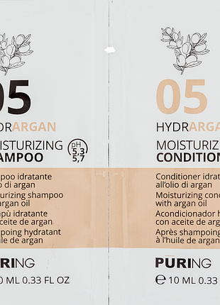 Шампунь + кондиционер puring 05 hydrargan 10 мл + 10 мл
