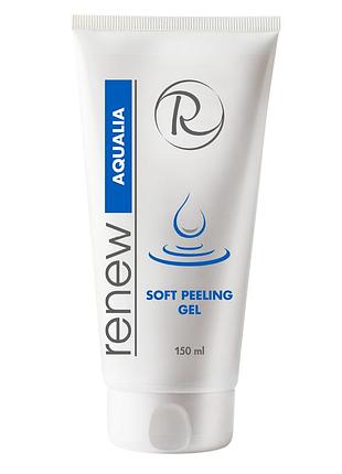 Гель-скатка для лица renew aqualia soft peeling gel с гиалуроновой кислотой для мягкого очищения кожи лица 150 мл