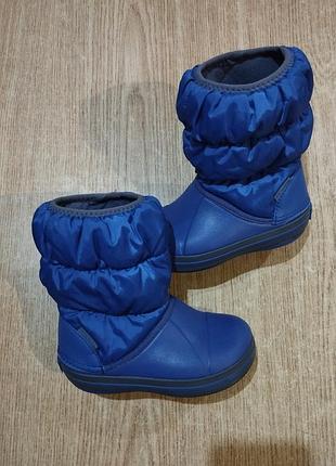 Оригінальні чоботи дутики crocs kids winter puff boot