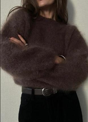 Шоколадный джемпер, в составе кашемир, шерсть