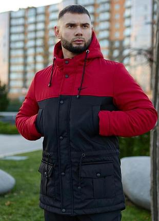 Куртка стильная качественная утепленная термо для мужчин зимняя nike для холодной погоды с высоким горлом на молнии для города