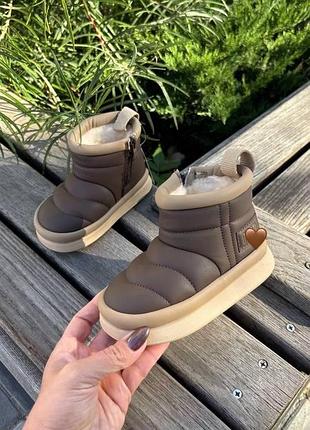 Зимние угги для девочек шоколадные 32 33 34 35 36 37 26