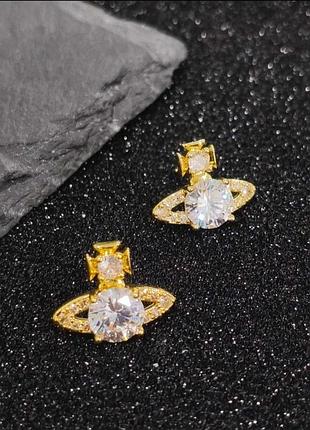 Сережки vivienne westwood crystal orb з кристалами преміум'якість