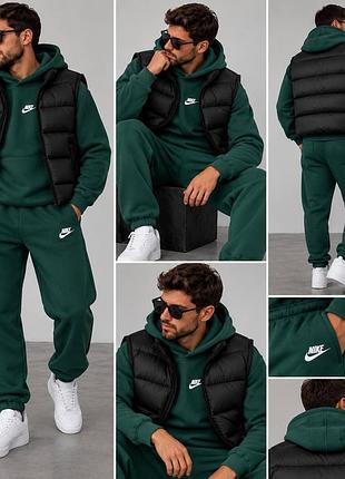 Спортивний костюм чоловічий nike трійка, зелений