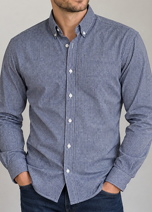 Чоловіча приталена сорочка в клітинку cedar wood state, розмір s (38) slim fit