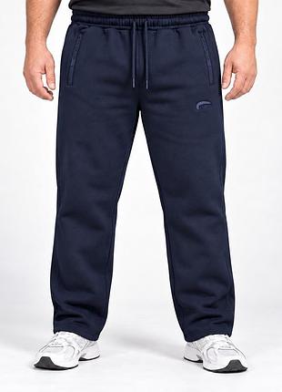 Теплі чоловічі спортивні штани cramp 3xl–5xl, прямі, на флісі, темно-сині, 3xl