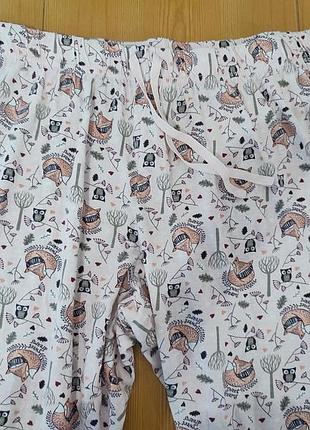Милые хлопковые пижамные брюки с лисичками primark, размер 2xl-5xl (балта, нюанс)
