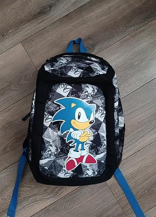 Рюкзак для хлопчиків sonik з принтом sonic, чорний