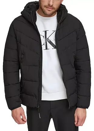 Чоловіча зимова куртка-пуховик calvin klein men's chevron stretch jacket