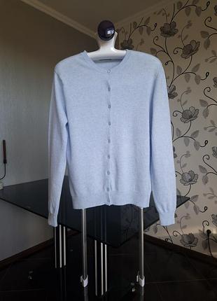 Вовняний блакитний кардиган united colors of benetton, розмір m-l / кофта 100% вовна