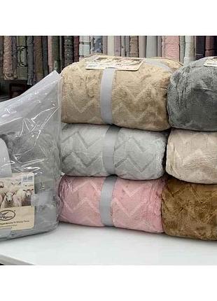 Плед 150*200 овчина арт.1-56 коричневый тм колоко