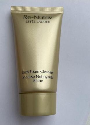 Пінка для вмивання estee lauder re-nutriv rich foam cleanser 30 мл